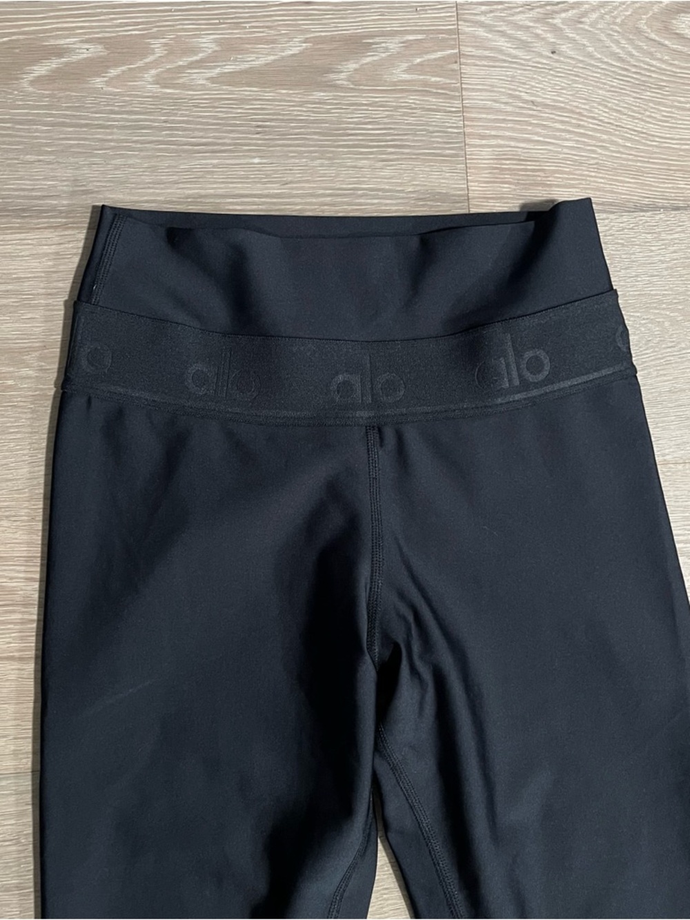 ALO Yoga Black High Waist Fitness Leggings Logo Waistband S - Picture 3 of 7
